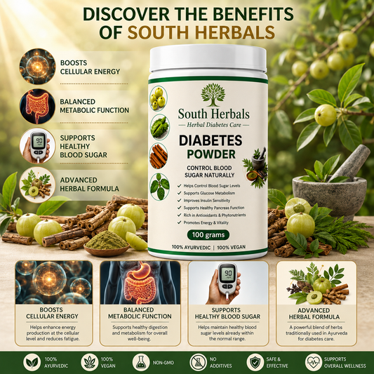 South Herbal Diabetes Powder - Natural Ayurvedic Support For Healthy Blood Sugar Levels