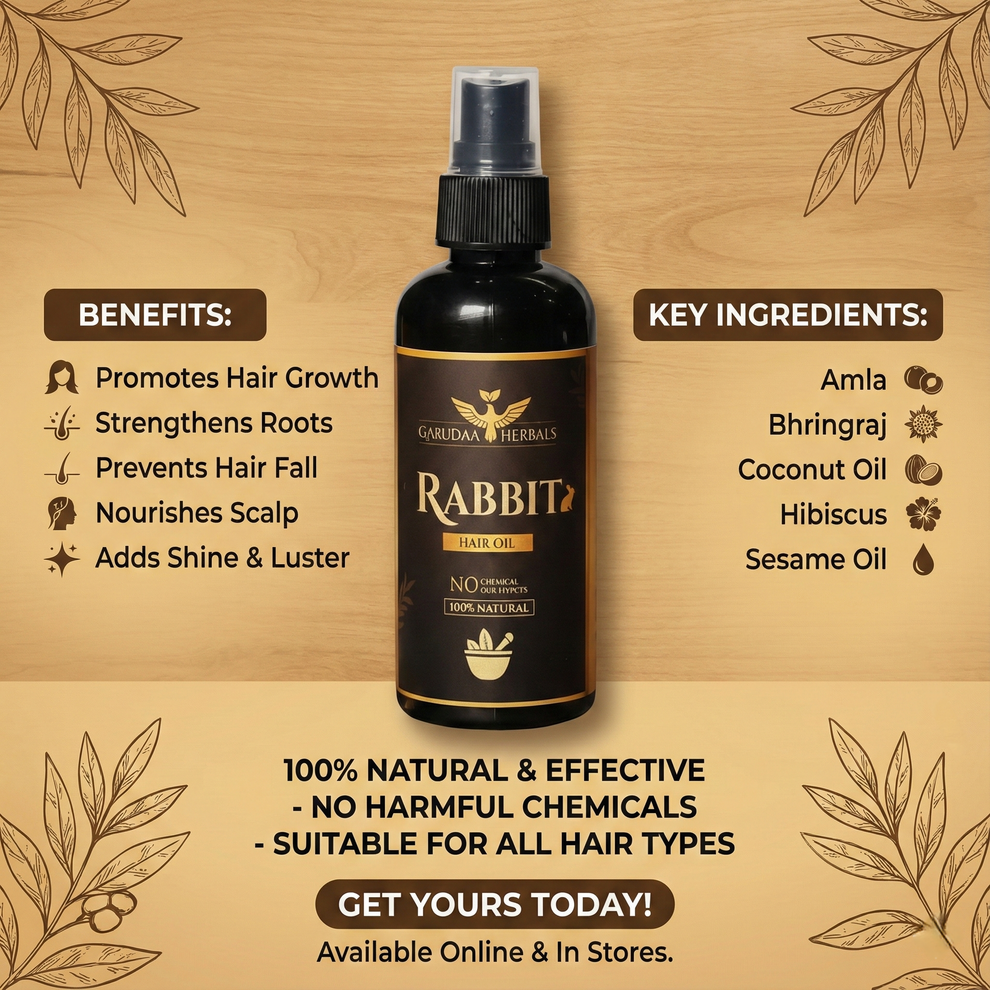 Rabbit Herbal Hair Oil – 100% Stronger, Healthier Growth