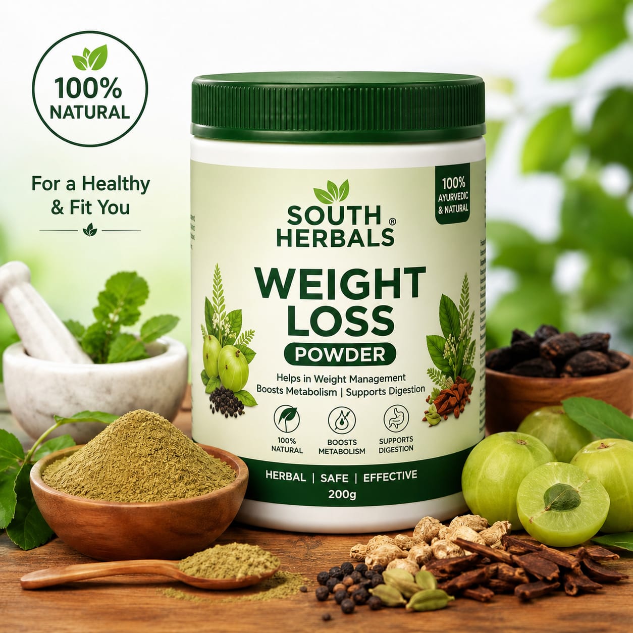 South Herbals Ayurvedic Weight Loss Powder | 100% Natural