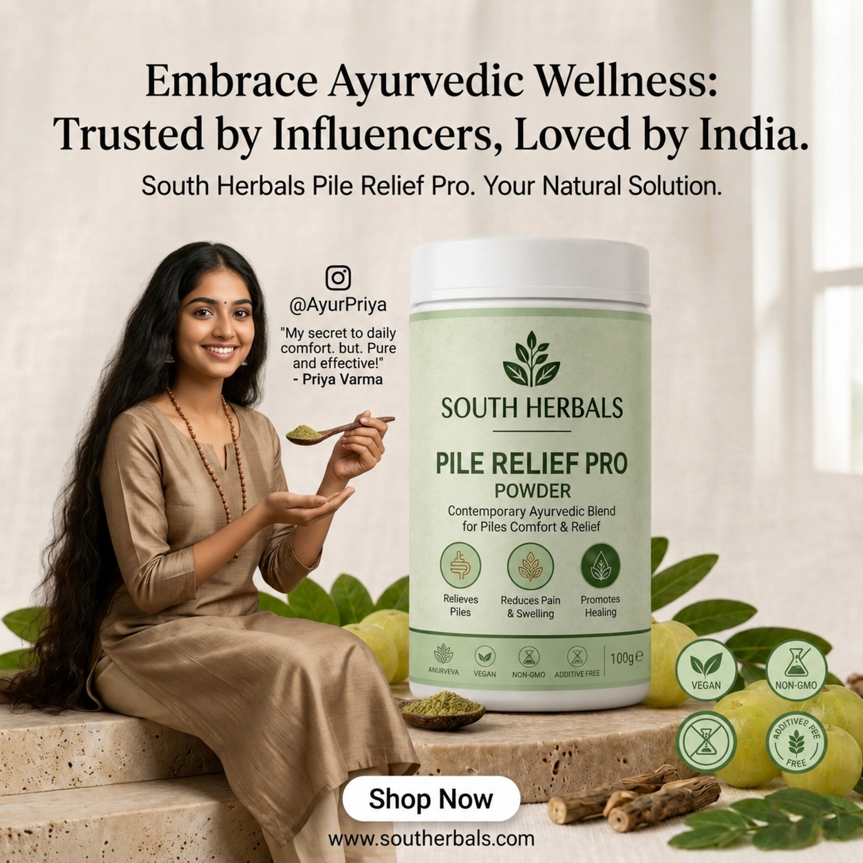 SOUTH HERBALS PILES RELIEF POWDER- 15DAYS CHALLENGE