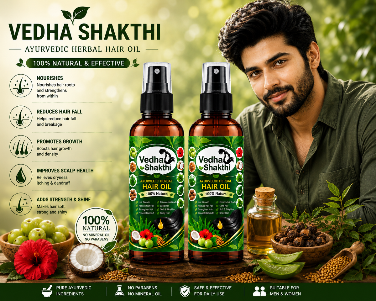 Vedha Shakthi Ayurvedic Herbal Hair Oil